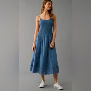 American Eagle Bella Midi Dress Blue size L